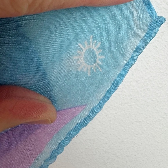 Vintage Blue & Purple Zig Zag Silk Scarf - Picture 6 of 10